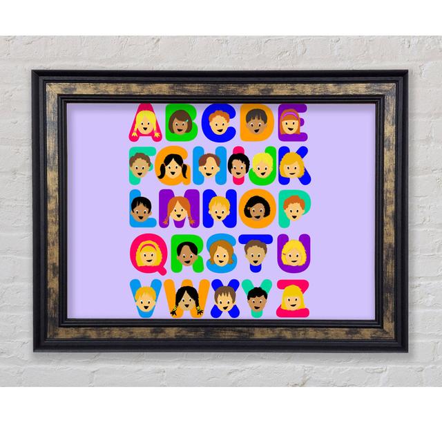 Alphabet Children Pink - Single Picture Frame Art Prints Bright Star Size: 42cm H x 59.7cm W x 8cm D, Colour: Lilac on Productcaster.