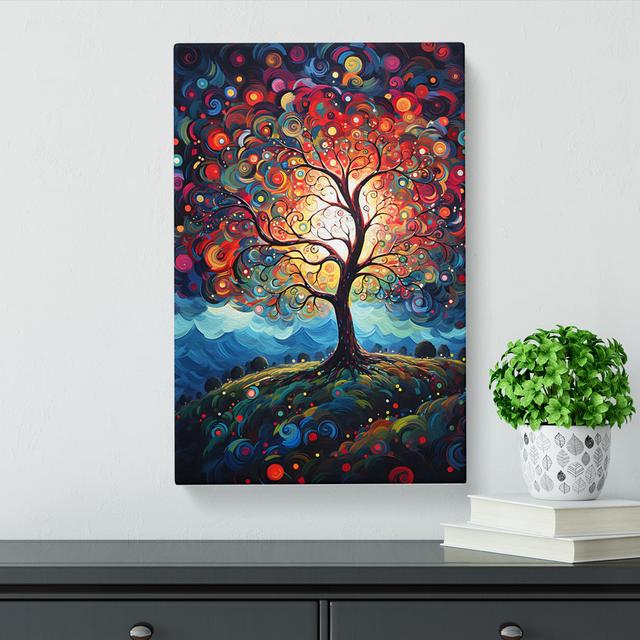 Apple Tree Expressionism No.2 - Wrapped Canvas Print Marlow Home Co. Size: 50cm H x 35cm W x 3cm D on Productcaster.