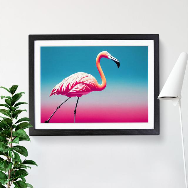 Flawless Flamingo - Single Picture Frame Print 17 Stories Size: 34cm H x 46cm W x 2cm D, Frame Colour: Black Framed on Productcaster.