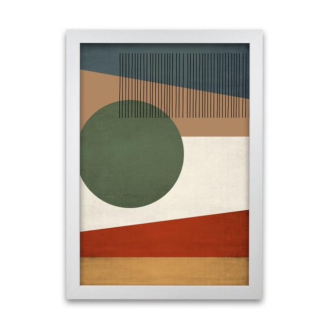 Abstract Earth Tones - Print George Oliver Size: 84cm H x 59cm W x 3cm D, Frame Option: White Frame on Productcaster.