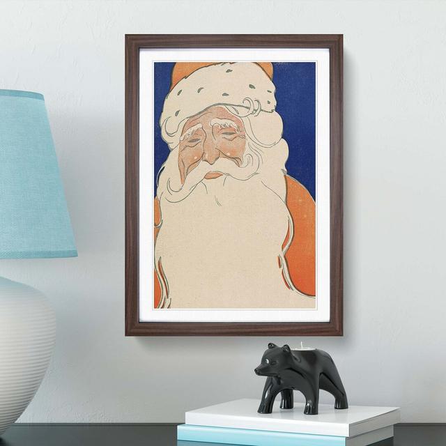 Vintage Illustration of Father Christmas - Picture Frame Painting Print East Urban Home Size: 91cm H x 60cm W x 2cm D, Frame Option: Walnut on Productcaster.