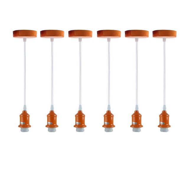 Ivelin 6-Light Single Bulb Pendant (Set of 6) 17 Stories Finish: Orange on Productcaster.