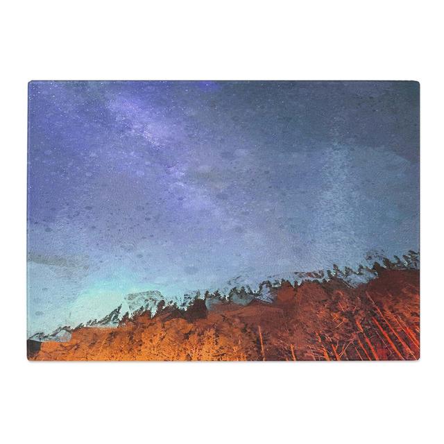 Tempered Glass a Forest Beneath the Stars Chopping Board East Urban Home Size: 39 cm W x 28.5 cm L on Productcaster.