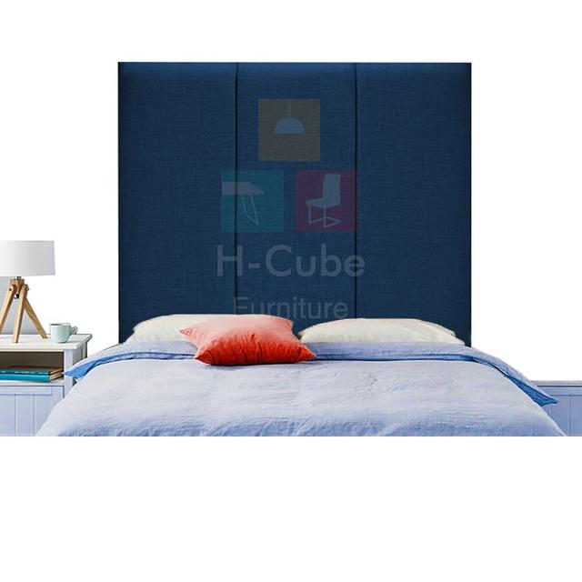 Alton Upholstered Headboard H-Cube Colour: Navy Blue, Size: Double (4'6) on Productcaster.