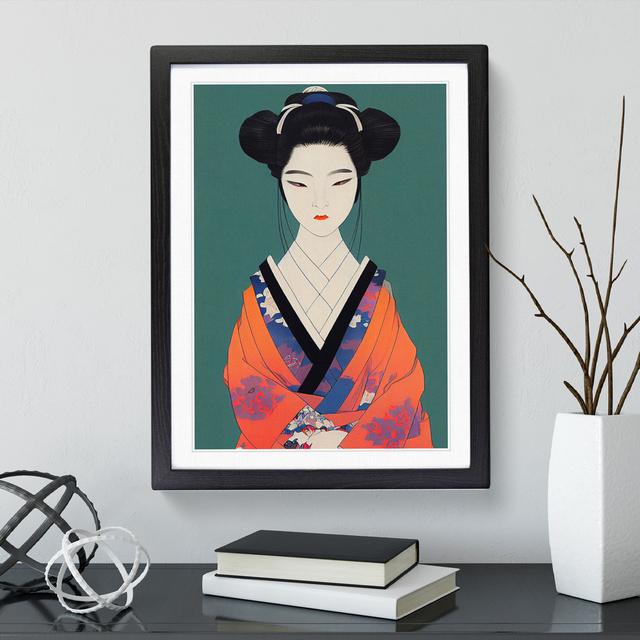 Vintage Geisha No.1 - Single Picture Frame Print Marlow Home Co. Frame Colour: Black, Size: 46cm H x 34cm W on Productcaster.