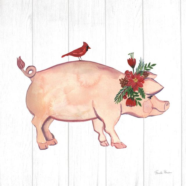 Holiday Farm Animals I by Farida Zaman - Wrapped Canvas Painting Brambly Cottage Size: 76cm H x 76cm W x 3.8cm D on Productcaster.