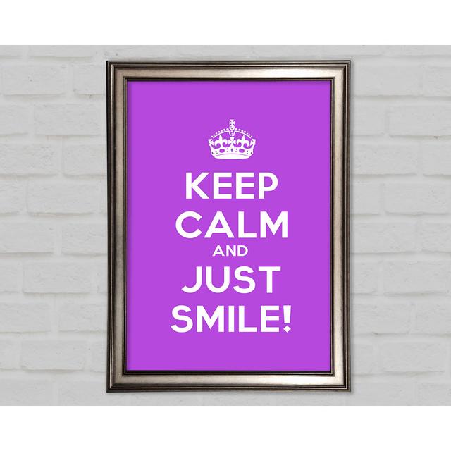 Keep Calm Smile - Einzelner Bilderrahmen Kunstdrucke Happy Larry Größe: 42 cm x 29,7 cm on Productcaster.