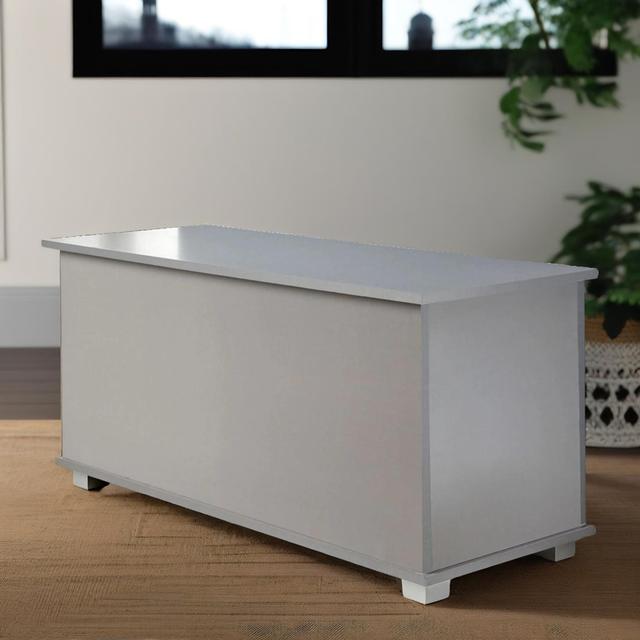 Wooden Storage Box Grey Ottoman Box Storage Chest Trunk FURNOLD on Productcaster.