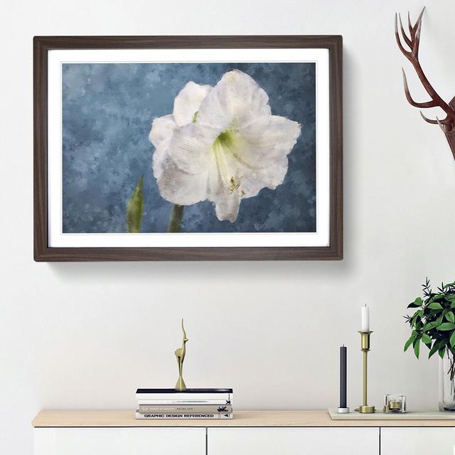 White Amaryllis Flower - Picture Frame Painting Print East Urban Home Frame Option: Walnut Framed, Size: 45cm H x 63cm W x 2cm D on Productcaster.