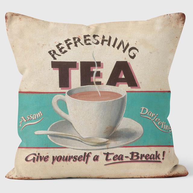 Refreshing Tea - Martin Wiscombe - Retro Print Cushions Corrigan Studio on Productcaster.