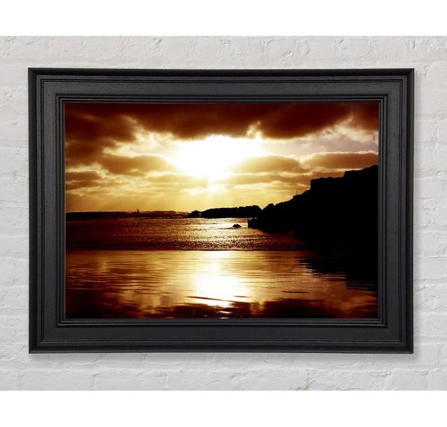 Chocolate Sunset Reflections Framed Print Highland Dunes Size: 21cm H x 42cm W x 8cm D on Productcaster.