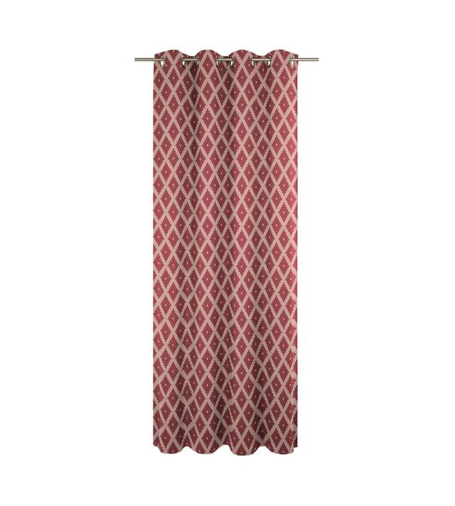 Esteban Eyelet Opaque Single Curtain August Grove Maße pro Stück: 245cm H x 145cm W, Colour: Dark red on Productcaster.