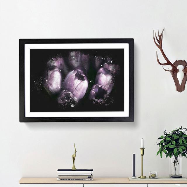 The Purple Tulips - Picture Frame Graphic Art Print East Urban Home Frame Option: Black Framed, Size: 33cm H x 45cm W x 2cm D on Productcaster.