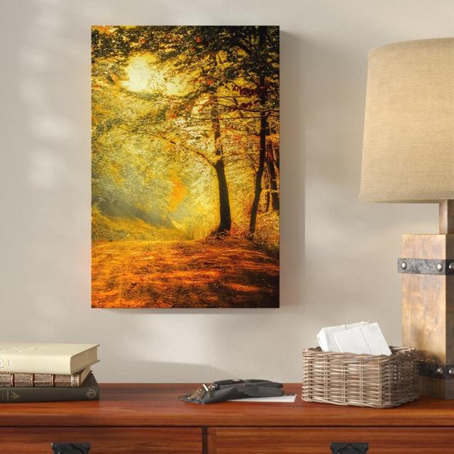 Leinwandbild Wald im Herbst, Fotodruck East Urban Home Größe: 80 cm H x 60 cm B on Productcaster.