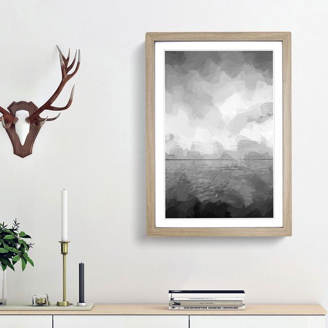 Beach Horizon in Abstract - Picture Frame Photograph Print East Urban Home Frame Option: Oak Framed, Size: 48cm H x 36cm W x 2cm D on Productcaster.