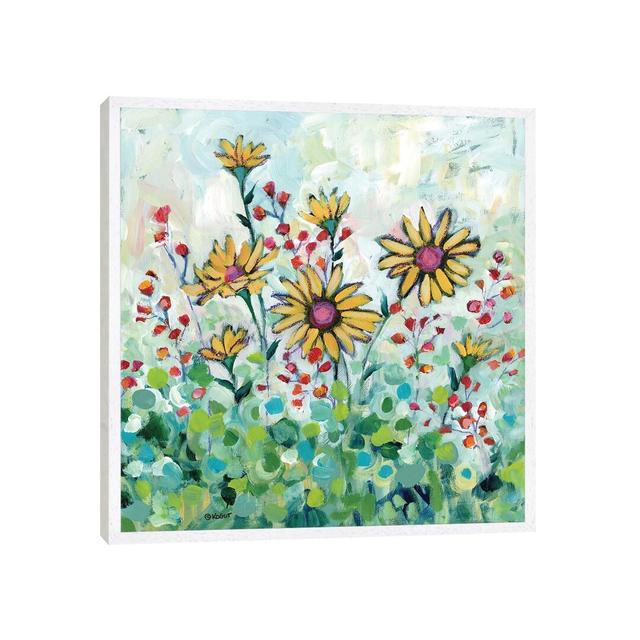 Floral XI by Teresa Kogut - Painting Print on Canvas Ebern Designs Format: White Framed, Size: 93.98cm H x 93.98cm W x 3.81cm D on Productcaster.