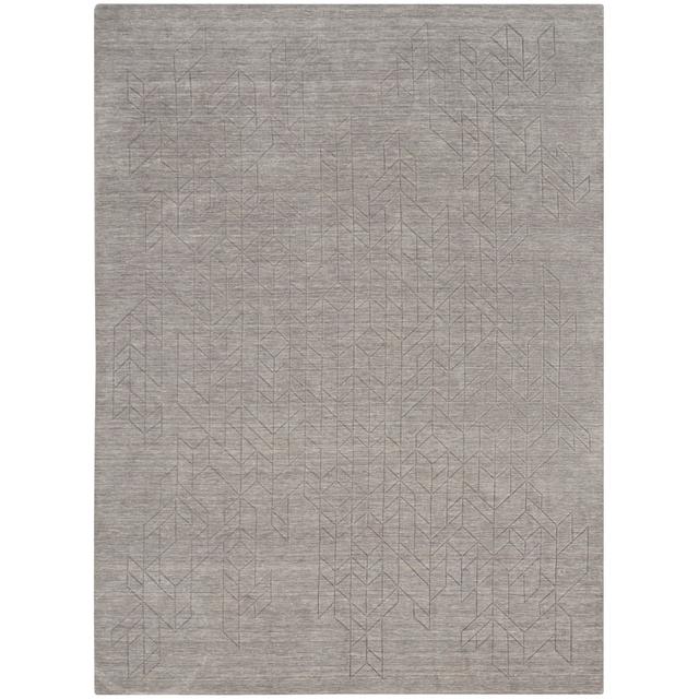 Mihira Geometric Handmade Grey Area Rug Ebern Designs Rug Size: Rectangle 259 x 351cm on Productcaster.