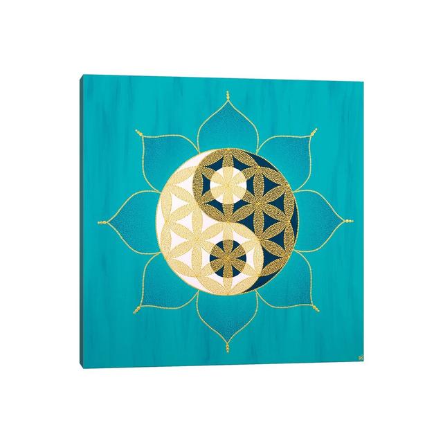 Yinyang Flower Of Life II by Nadya Al-Haroun - Print on Canvas Bloomsbury Market Format: Wrapped Canvas, Size: 66.04cm H x 66.04cm W x 3.81cm D on Productcaster.