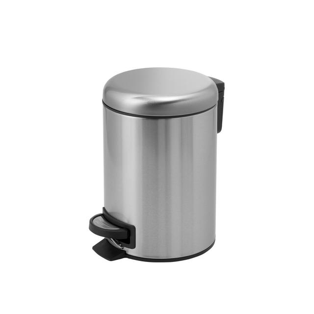 Therrien Step On Rubbish Bin Belfry Bathroom Colour: Brushed Stainless Steel, Capacity: 5L on Productcaster.