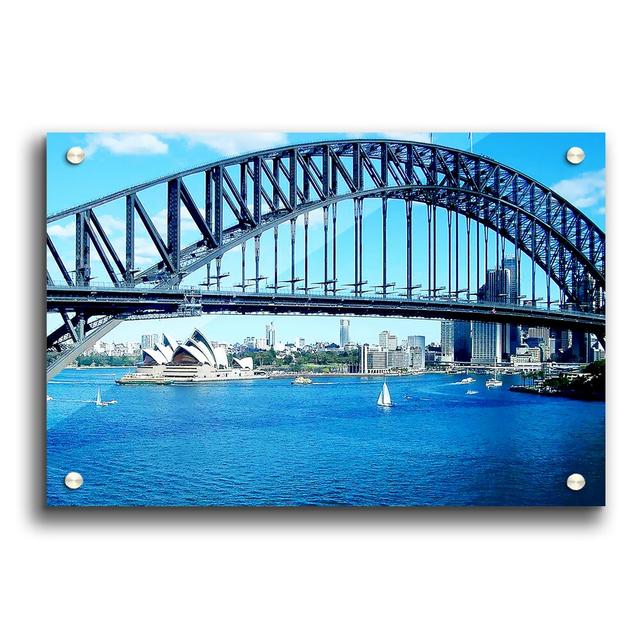 Sydney Harbour Bridge Opera House View Colour - Photograph Print on Acrylic East Urban Home Size: 21cm H x 29.7cm W on Productcaster.