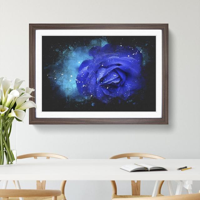 Blue Rose Flower Vol.2 - Picture Frame Graphic Art East Urban Home Frame Option: Walnut, Size: 36cm H x 48cm W x 2cm D on Productcaster.