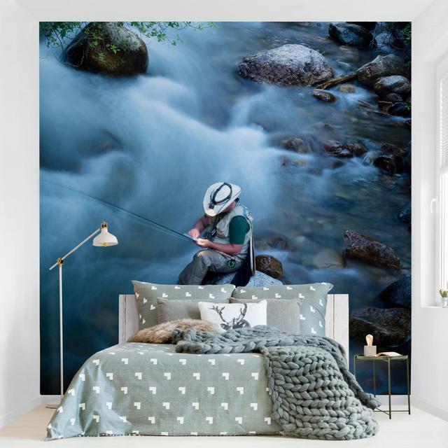 Fly Fishing in Colorado 2.88m x 2.88m Textured Matt Peel & Stick Wall Mural East Urban Home on Productcaster.