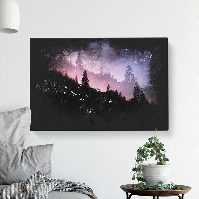 Purple Forest - Wrapped Canvas Print East Urban Home Size: 35cm H x 50cm W x 3cm D on Productcaster.