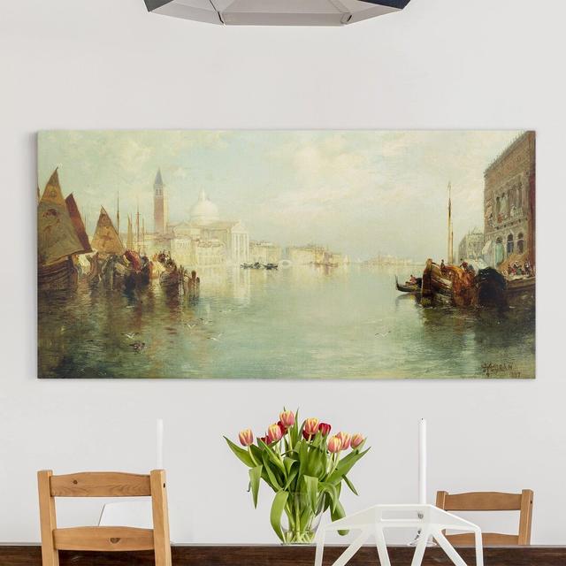 'Grand Canal' by Thomas Moran Oil Painting Print on Canvas East Urban Home Size: 80cm L x 160cm W on Productcaster.