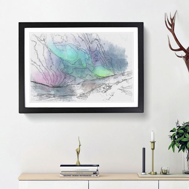 The Northern Lights Aurora Borealis in Abstract - Picture Frame Graphic Art Print East Urban Home Size: 62cm H x 87cm W x 2cm D, Frame Option: Black F on Productcaster.