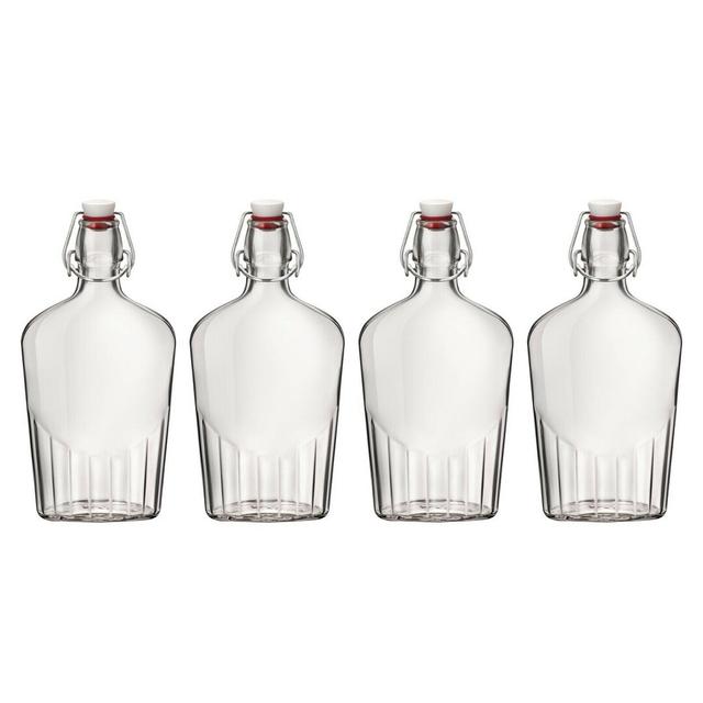 Glass Oil & Vinegar Cruet Set (Set of 4) Bormioli Rocco Size: 9cm H x 10cm W x 10cm D on Productcaster.