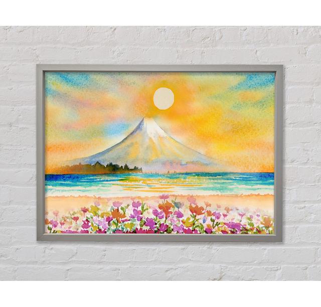 Sun Over The Volcano - Single Picture Frame Art Prints on Canvas Bright Star Size: 100.1cm H x 141.4cm W x 3.3cm D on Productcaster.