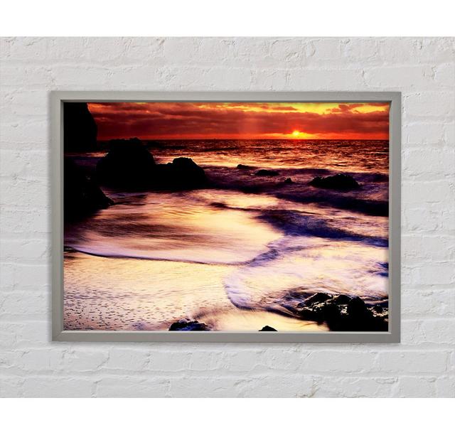 Gerahmtes Leinwandbild Ocean Mist Sunrise Haus am Meer Format: Hellgrau gerahmte Leinwand, Größe: 59.7cm H x 84.1cm B x 3.3cm T on Productcaster.