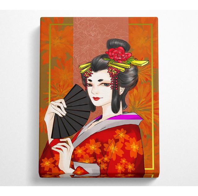 Beauitful Geisha Cartoon - No Frame Kunstdrucke auf Leinwand ClassicLiving Größe: 121,9 cm H x 81 cm B on Productcaster.