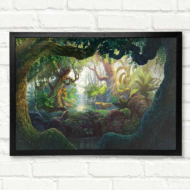 Digital Art Jungle Union Rustic Size: 42cm H x 59.7cm W x 3cm D, Format: Black Framed Wood on Productcaster.