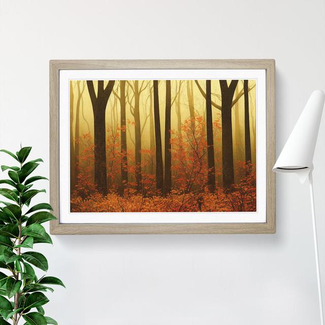 Cheery Autumn Forest - Picture Frame Photograph Union Rustic Size: 46cm H x 64cm W x 2cm D, Frame Colour: Oak on Productcaster.