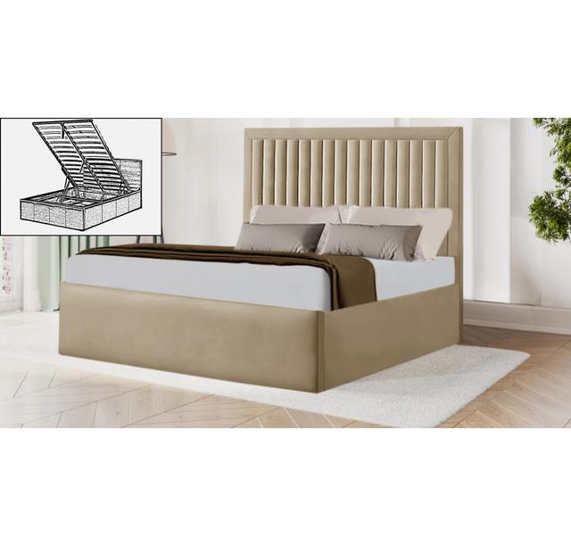 Balbur Upholstered Storage Bed Canora Grey Size: Kingsize (5'), Colour: Mink on Productcaster.