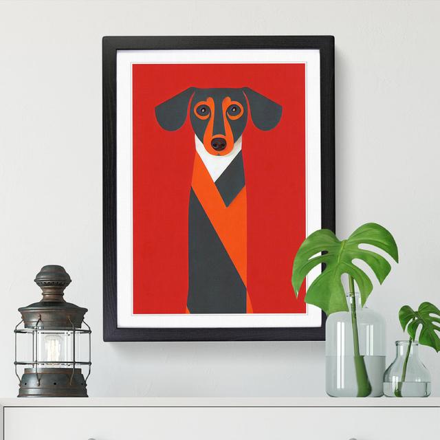 Cheyne Dachshund Unique Art - Picture Frame Print ClassicLiving Size: 64cm H x 46cm W x 2cm D, Frame Option: Oak on Productcaster.