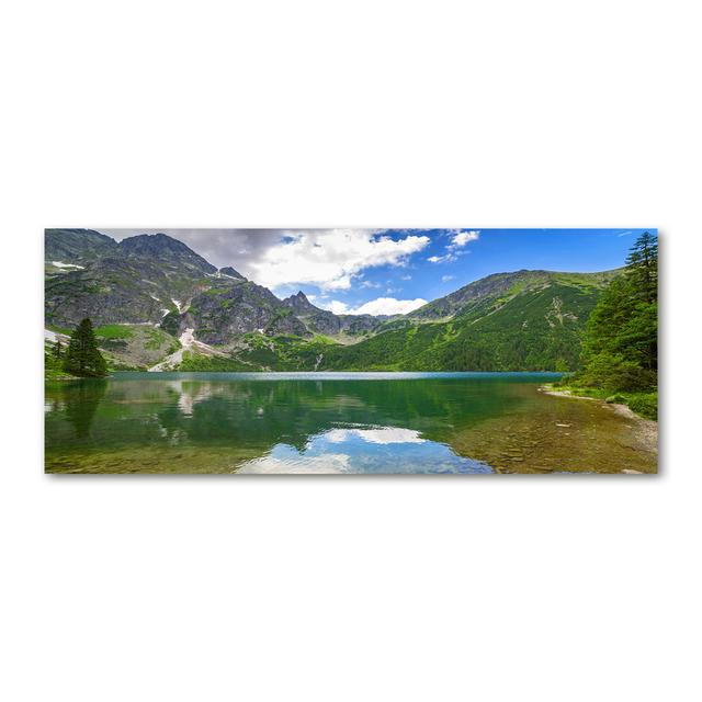 Glasbild Sea Eye Of The Tatra Mountains Union Rustic Größe: 70 cm H x 100 cm B x 4 cm T, Format: Leinen on Productcaster.