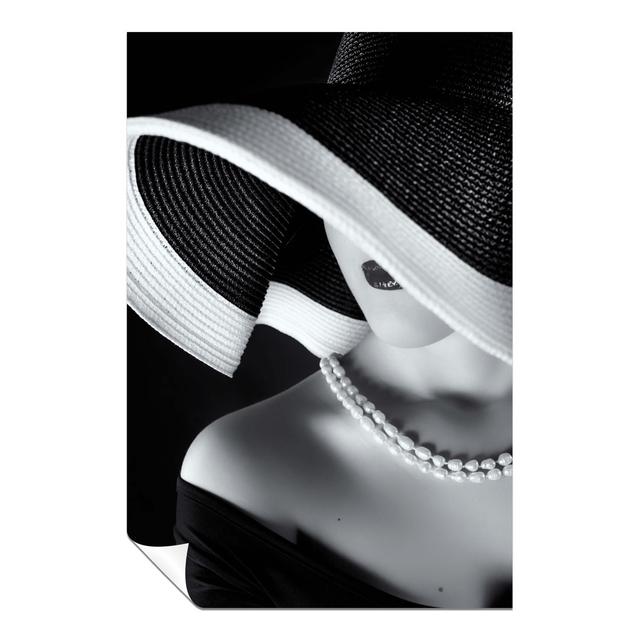 Lady Hat Portrait - No Frame Print Panther Print Size: 46cm H x 31cm W x 0.5cm D on Productcaster.