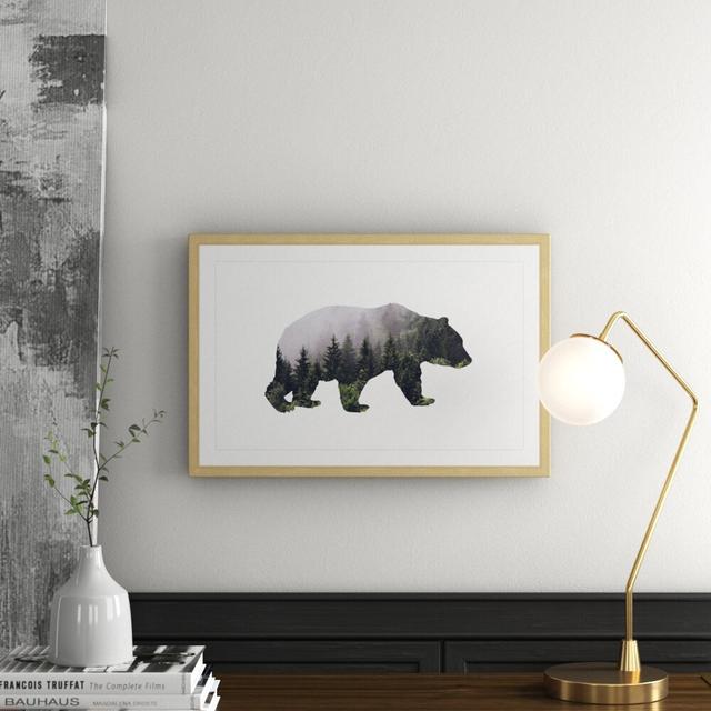 "Bear Forest" by Amanda Greenwood Framed Graphic Art East Urban Home Size: 41cm H x 61cm W x 3.81cm D on Productcaster.