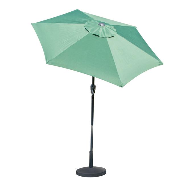 Annetha 2M Parasol Crank & Tilt 6 Ribs Dakota Fields Size: 250cm H x 250cm W x 250cm D, Fabric Colour: Dark Green on Productcaster.