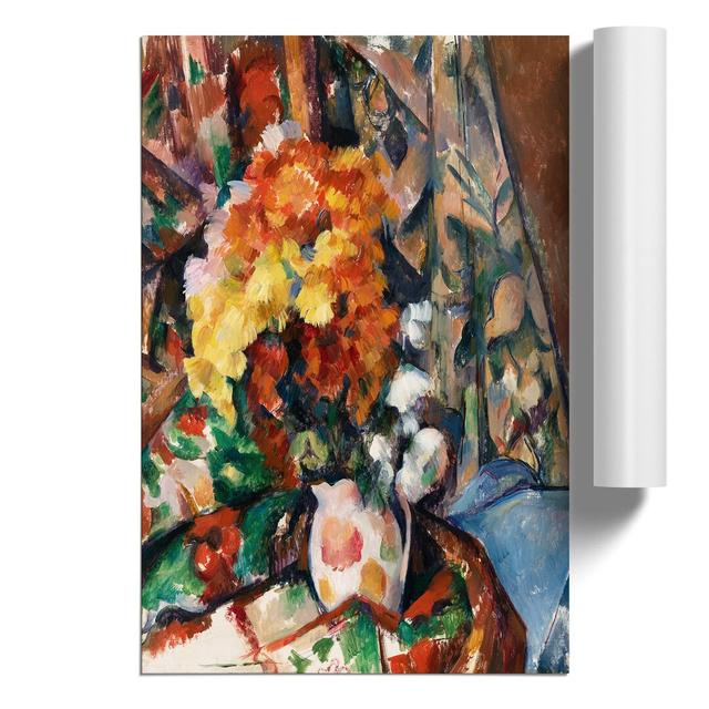 The Flowered Vase by Paul Cezanne - Unframed Painting East Urban Home Size: 59cm H x 42cm W x 0.1cm D on Productcaster.