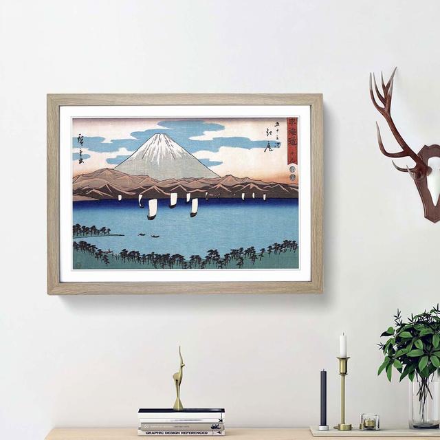 Sailing Past Mount Fuji by Utagawa Hiroshige - Picture Frame Painting Print East Urban Home Frame Option: Oak Framed, Size: 48cm H x 65cm W x 2cm D on Productcaster.