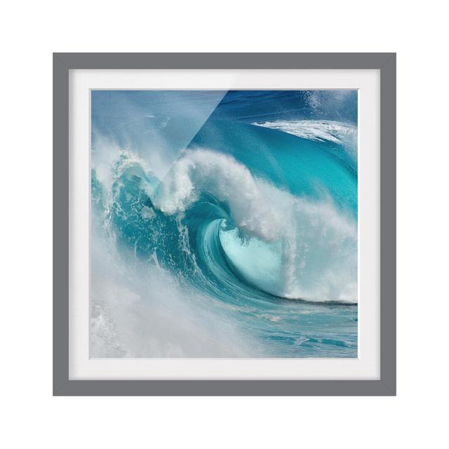 Roaring Waves Framed Print East Urban Home Frame Option: Matt grey, Size: 50cm H x 50cm W x 2cm D on Productcaster.