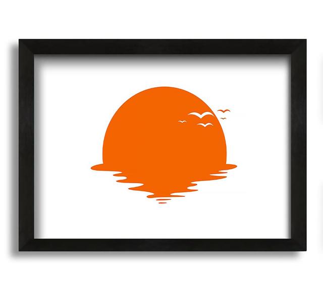 Birds in the Orange Sun - Picture Frame Graphic Art on Canvas Latitude Run Size: 30cm H x 42cm W x 10cm D on Productcaster.