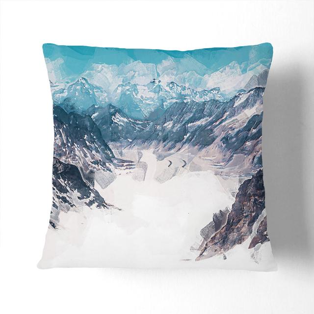 Aletsch Glacier in Switzerland Cushion with Filling East Urban Home Backing Colour: White, Size: 55 x 55 cm on Productcaster.