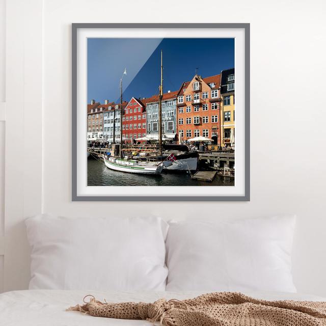 Old Harbour Copenhagen - Picture Frame Photograph Print on Paper East Urban Home Frame Option: Matt grey, Size: 50cm H x 50cm W on Productcaster.