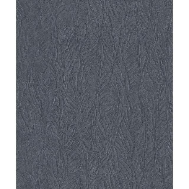 Adelphia Pearlescent Leaf Emboss Wallpaper Roll 10m x 53cm 17 Stories Colour: Navy on Productcaster.