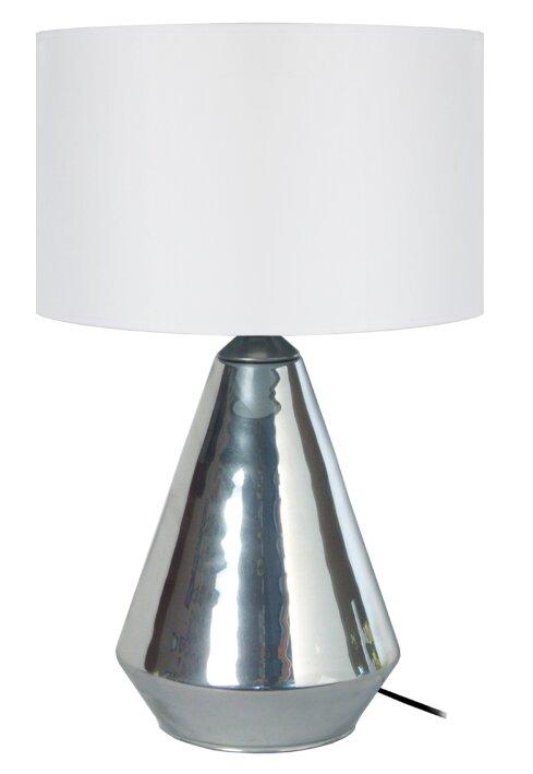 Winterton 53cm Table Lamp Fjørde & Co Base Colour: Chrome, Shade Colour: White on Productcaster.