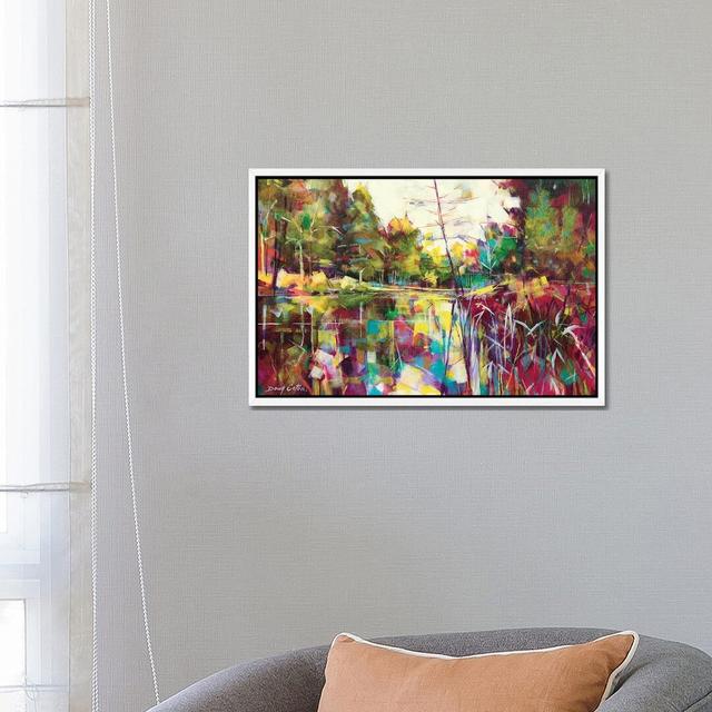 Soudley Ponds by Doug Eaton - Painting on Canvas 17 Stories Format: White Framed, Size: 45.72cm H x 66.04cm W x 3.81cm D on Productcaster.